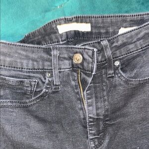 Levi's Black High Rise Jeans with Subtle Texture